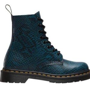 Blue / Black Leather Snakeskin Dr Martens 🇺🇸 7